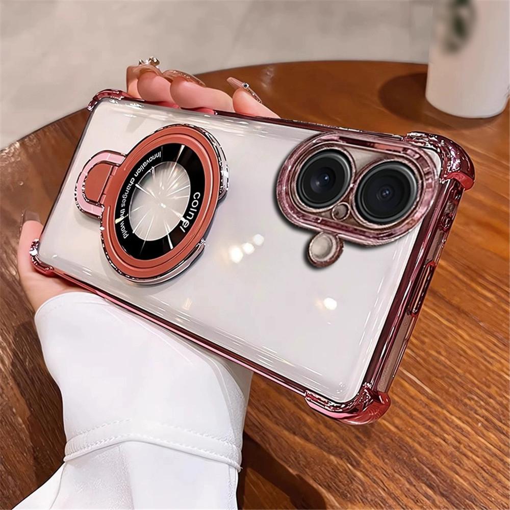 Luxury Clear Magnetic Plating Holder For Redmi K70 K60 K50 Ultra K70E K60E K40S K40 With Stand Shockproof Cover