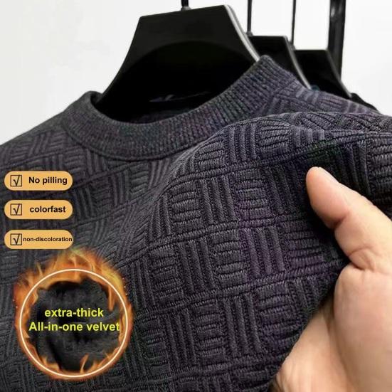 Top Cuello redondo Grueso Cálido Suave Color sólido Manga larga Jersey Longitud media Parte inferior informal