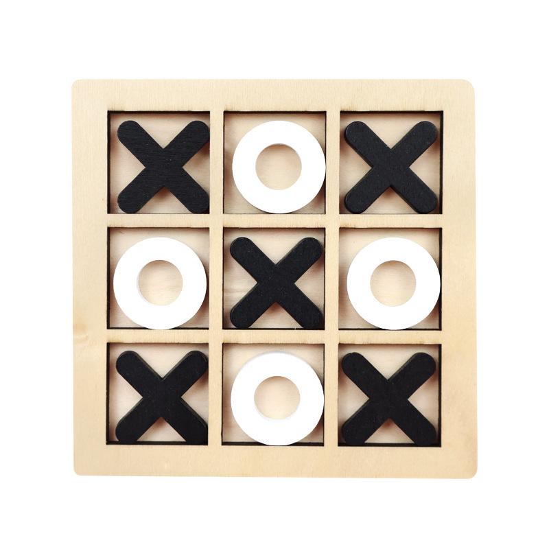 Weiweihu Wooden Tic-Tac-Toe: Children's Logic Training Parent-Child Interactive Board Game