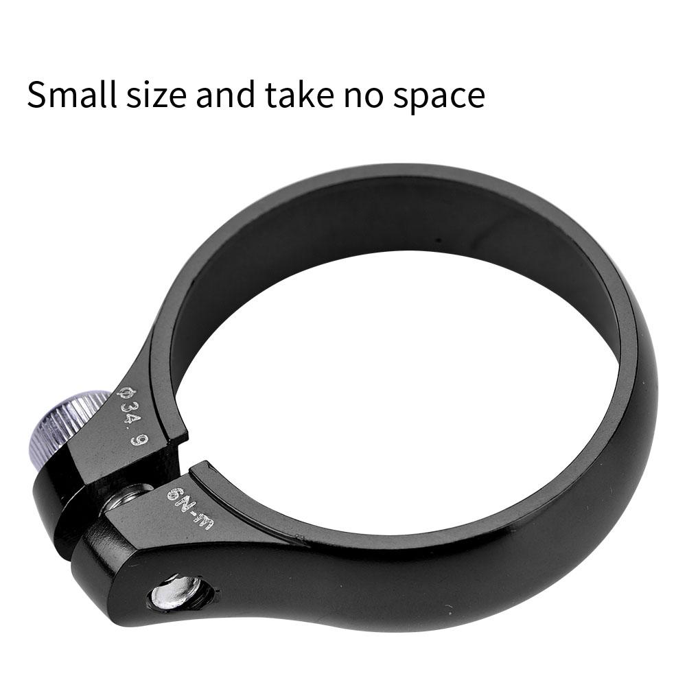 Ultraleichte Sattelklemme aus Aluminiumlegierung, 34,9 mm, für Mountainbike, Rennrad (Schwarz)