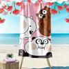 Cute Cartoon Bear Trio Towel Beach Towel Quick-drying for Travel Outdoor Sports Jogging Beach and Swimming