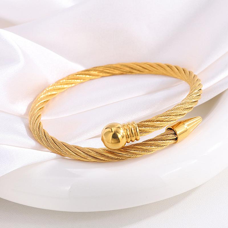 Personalized Gold Steel Wire Nail K Gold Opening Light Luxury Niche High-end Titanium Steel