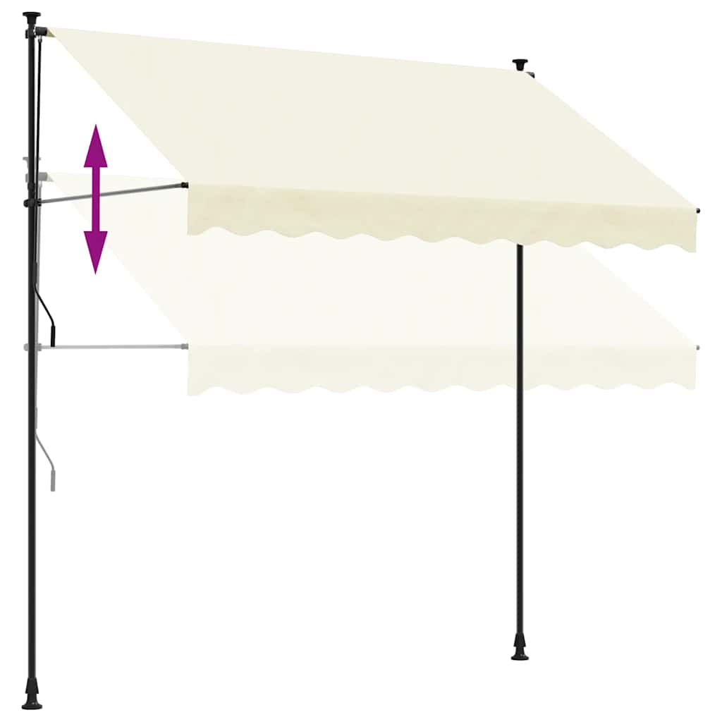 Vidaxl Toldo Enrollable, Crema, 300X150 Cm, Tela Y Acero