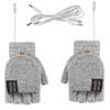 USB Elektrisch Beheizte Handschuhe Einstellbare Temperatur Wiederaufladbare Fäustlinge Waschbare Fingerlose Handwärmer Touchscreen Winterwärmer