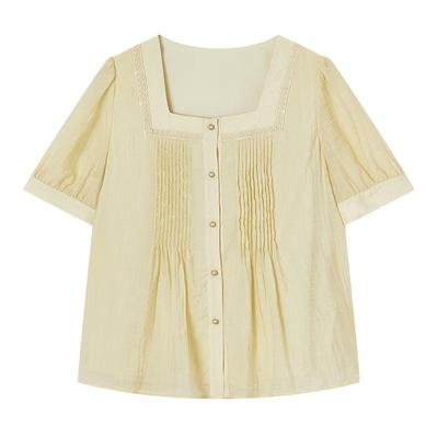 French Square Neck Puff Sleeve Blouse
