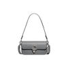 Studio 20 Silver Logo Flap Hardware Lock Closure Glove Tanned Leather Baguette Crossbody Shoulder Bag Small Women Bags Gray CE331-LHN19