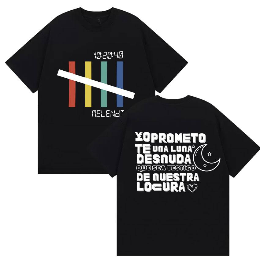 Singer Melendi Tour 2025 Album Merch Tshirt Mens Womens Retro Gothic Hip Hop Loose Comfortable Cotton Tshirt Street Wear