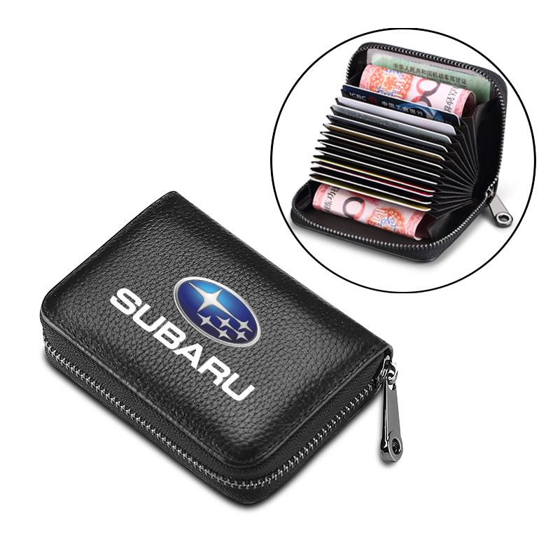 Portafoglio in Vera Pelle per Patente di Guida, Carta d'Identità, Carta di Credito per Subaru Forester Impreza Outback Legacy Tribecacar WRC XV