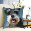 Miniature Schnauzer Dog Water Color Art Painting Pillow Case Printed Home Soft DIY Pillow Cover Dog Breed Owner Miniature