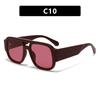 Fashion Men Double Bridges Square Sunglasses Women Candy Color Retro Wide Legs Men  Glasses Shades UV400 Oculos De Sol