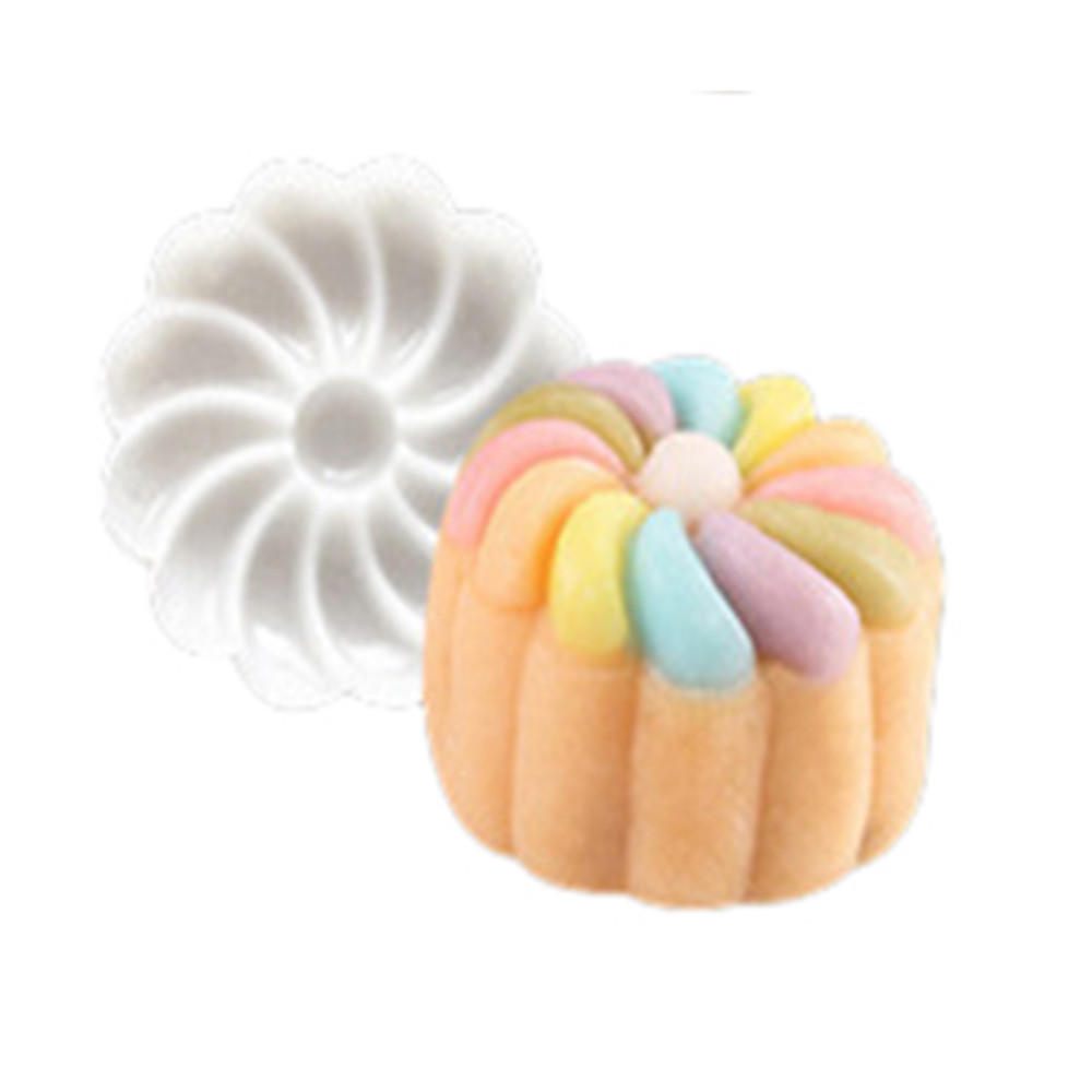 Sagit 6 Style Stamps 50g Round Flower Moon Cake Mold Mould White Set Mooncake Decor