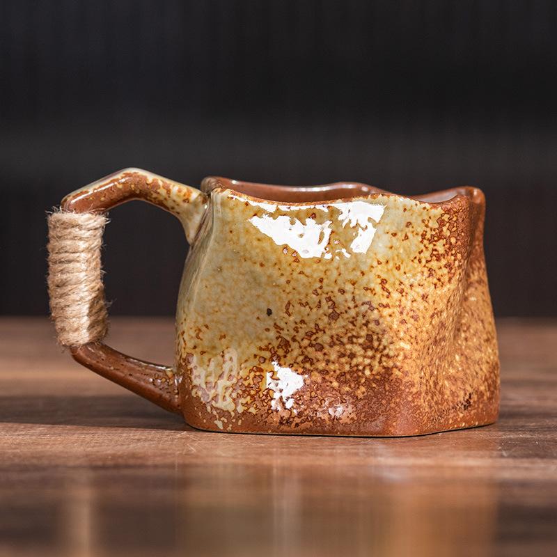 Zhai Jifeng Creative Ceramic Cup Personalized Source Household Kiln Change Water Cup Leaf Vein Shaping Coffee Cup
