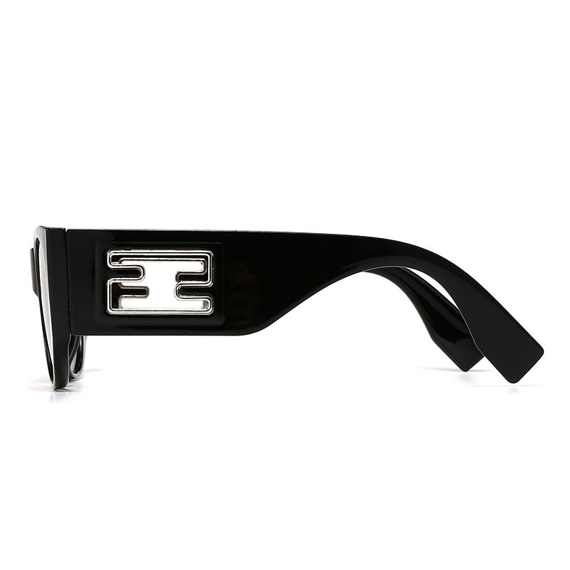 Cross-Border Export New Modern Retro Large Square Frame Metal Accessories Sunglasses Ins Style Street Style Sunglasses 9217