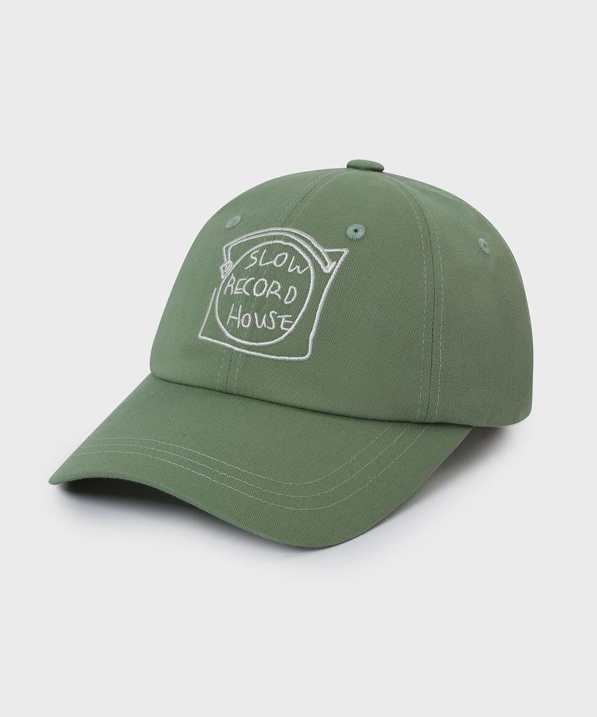 SLOW RECORD HOUSE Record Cotton Ball Cap_Green