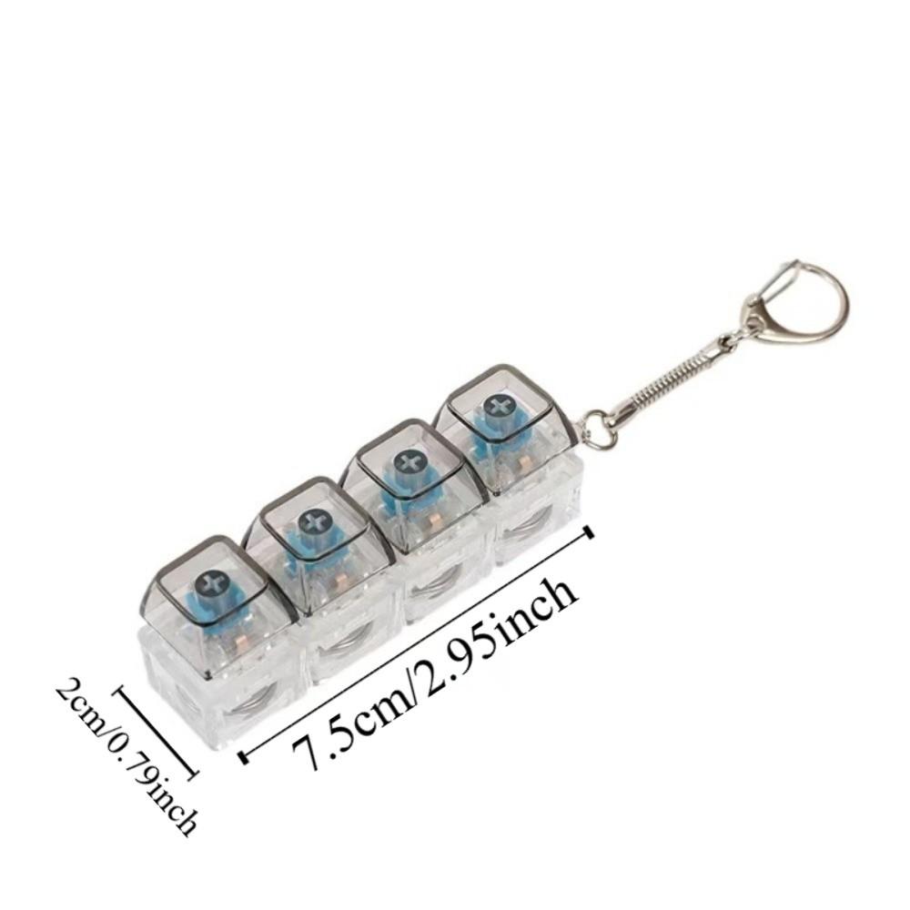 Clickable Button Light Up Keyboard Keychain Glowing Stress Relief Clicker LED Button Home Use