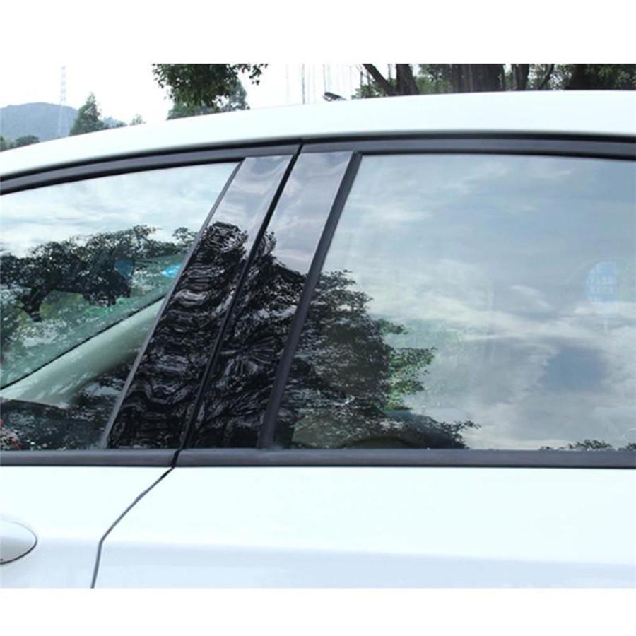 6 Stück Schwarze Tönungs Tür Seitenfenster Säulenverkleidungen für Honda Accord 13-17