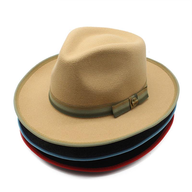 Wollfilzhut Herren Trendiger Zylinder Klassischer Gentleman Retro-Stil Woll-Jazzhut