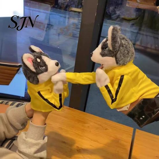 Safe Chewing Toys for Puppies Boxing Husky Hand Puppet, Animal Fighting Glove Toy with Sound Sounding Plush Pets Effects, Puppets Kung Fu