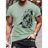 Vintage T-shirt herr Djurtröjor 3D-utskrift lejonmönster kortärmade toppar sommar andas fitnessskjortor för herrkläder