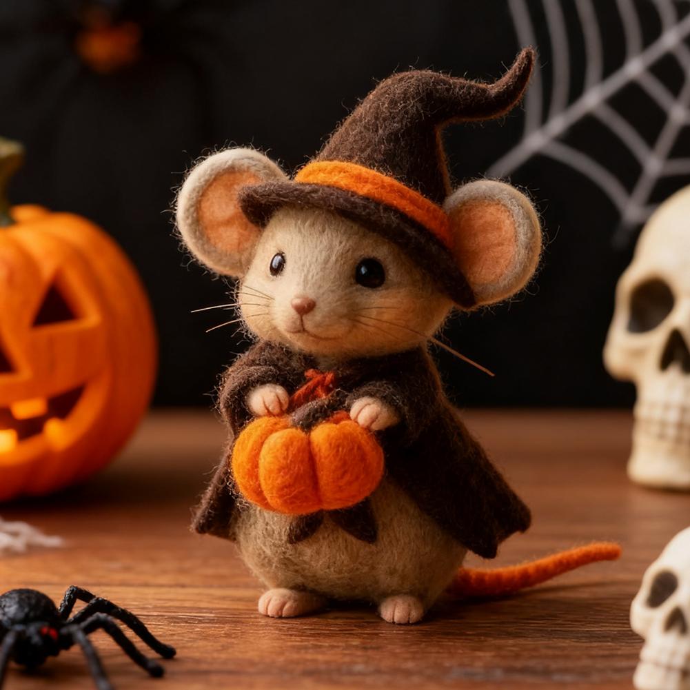 2026 Halloween Cute Pumpkin Mouse Felt Finished Product Family Holiday Atmosphere Decoration High Quality Cute Ghost Gifts
