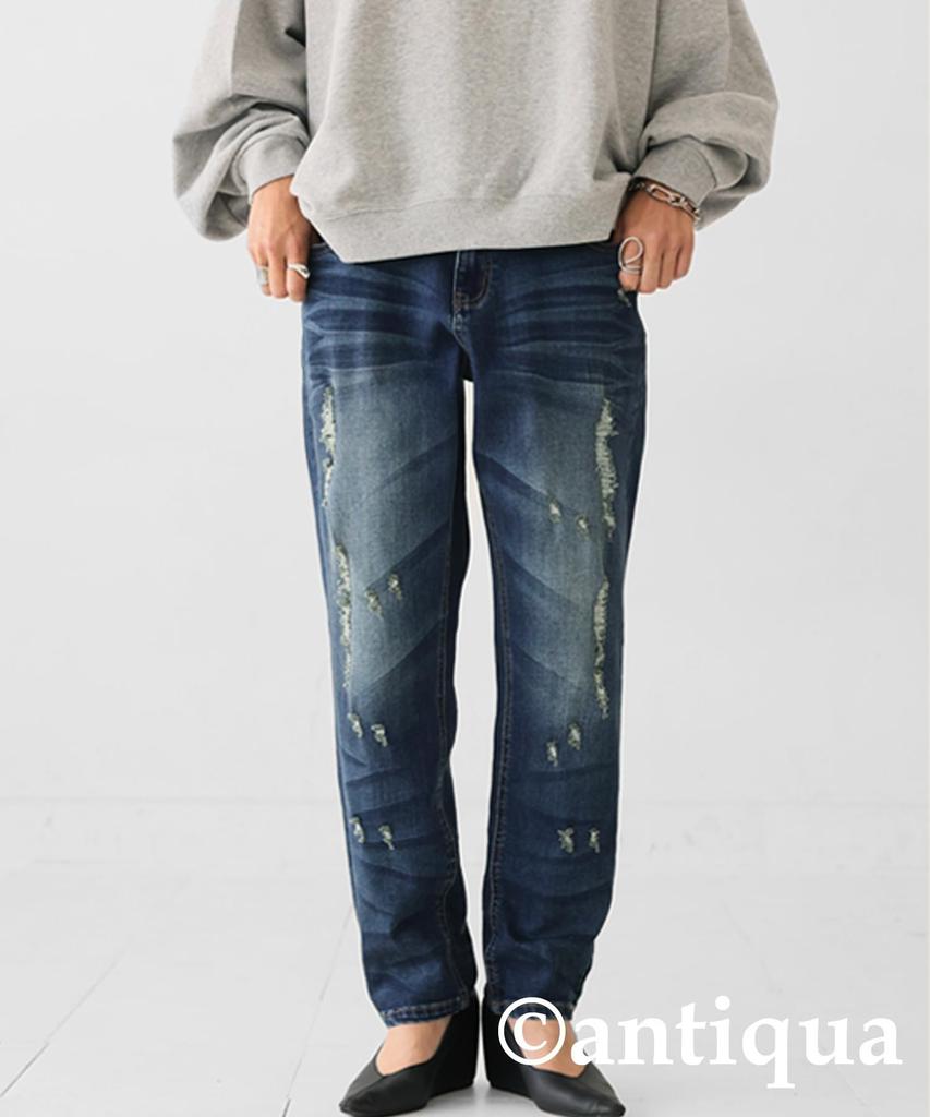 Antiqua Harako Denim XL Vintage Relaxte Comfortabele Pasvorm Damesbroek, PL-00036, (22), Blauw, Pasvorm,