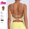 Backless Cross-Strap Push-Up Sports Bra for Yoga and Training