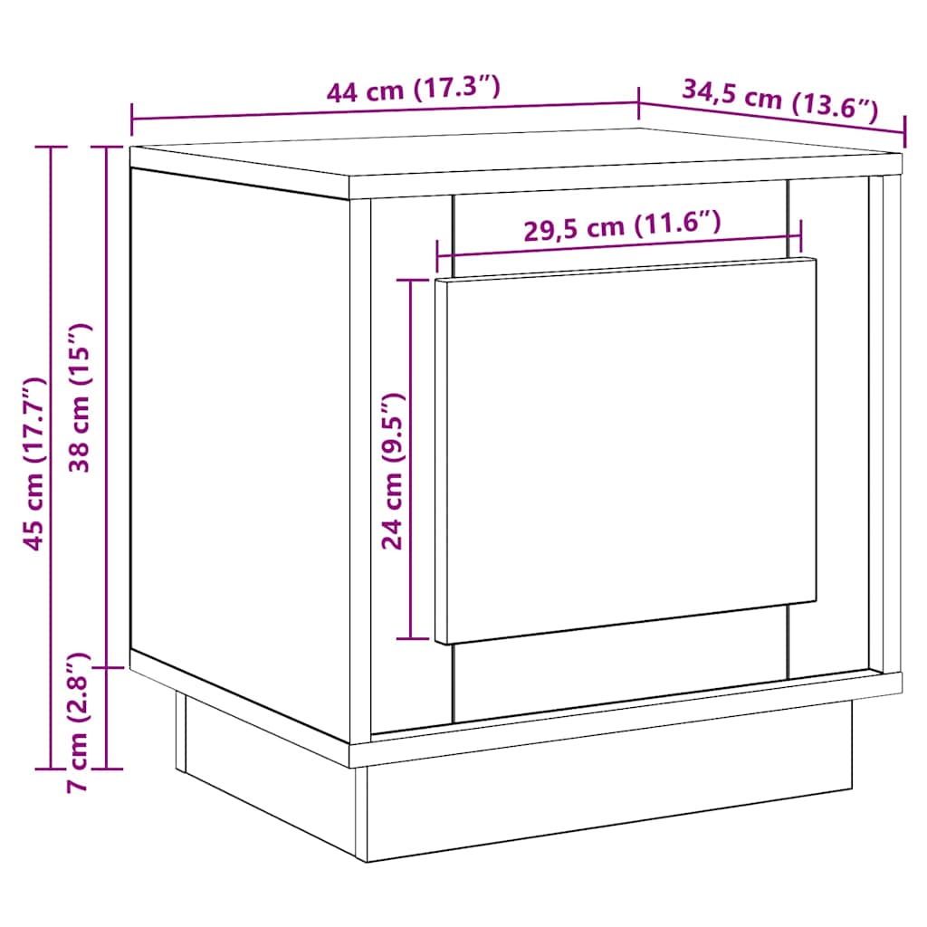 Nightstand 2 pcs Reclaimed Wood Look 44 x 34.5 x 45 cm Engineered Wood