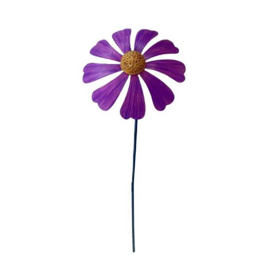 Metal Flower Garden Stake Outdoor Ground Insert Flower Decoration Rustic Flower Yard Art Stake for Lawn Patio Pathway Decor
