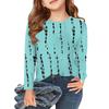Girls Long Sleeve T Shirts Kids Fall Tops Crewneck  Stripe Printed Basic Tees 5-14Y