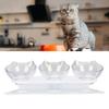 Cat Raised Feeder Bowl 3 Bowls Transparent Detachable Cervical Spine Protection Elevated Cat Food Bowls For Pet Cat