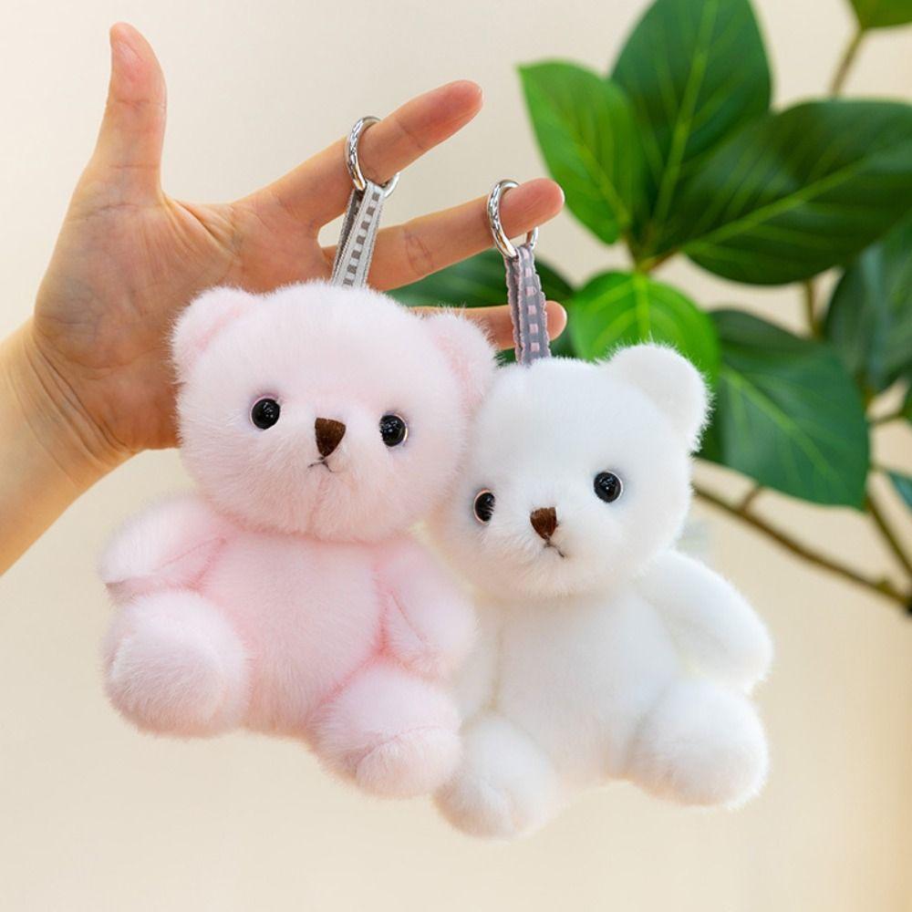 Portachiavi Peluche Orsetto Realistico Giocattolo Peluche Orso Cotone PP Accessori per Telefono