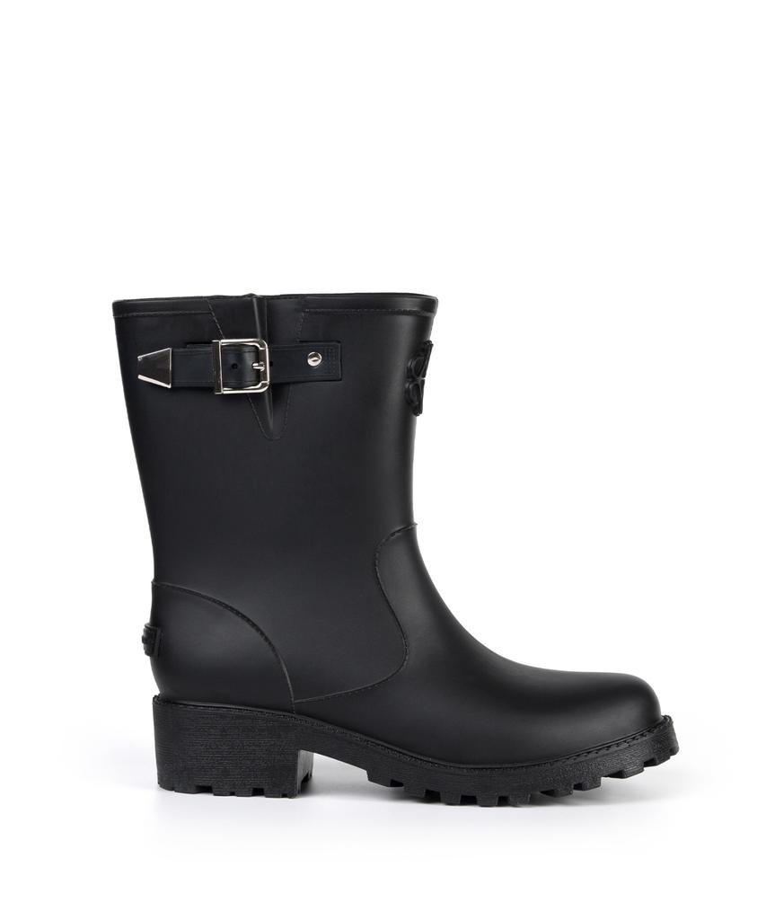 Nick&Nicole Nicole Buckle Short Rain Boots_Black
