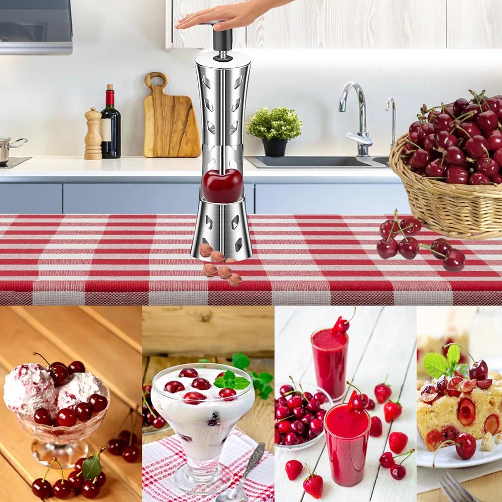Tool Cherry Olive Corer Pitters 304 Stainless Steel Fruit Seed Remove Automatic Rebound Press Multifunctional Kitchen Gadge