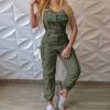 Women's Overalls with Sleeveless Straps and Simple Leggings