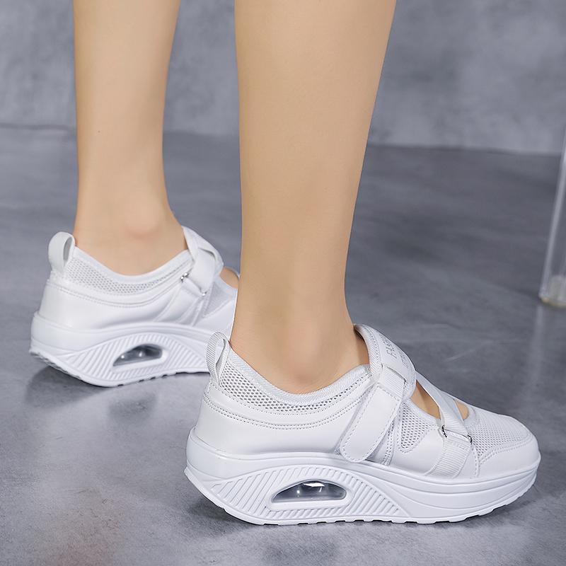 Buckle Rocking Shoes Air Cushion Casual Sports Shoes Breathable Walking Shoes Mom Shoes Elderly Shoes