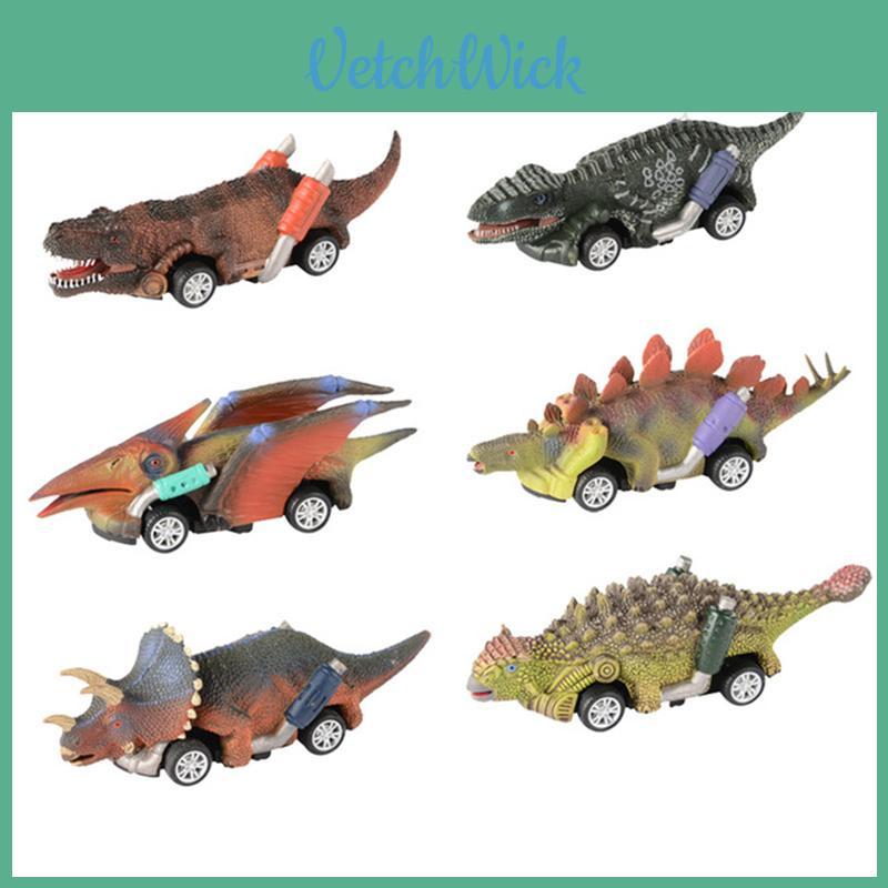 Vibrant Dinosaur Cars Pull Back Toy Set For Kids With Boomerang Action