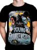 Heren Retro Jeugdige Frankenstein Film T-shirt met Monsterkasteel en Laboratorium Scènes Klassiek Horror Komedie Grafisch T-shirt