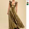 Halter Strap Pleated Skirt High Waist Side Zipper Big Swing Skirt Party Long Dress Dress Long Dress