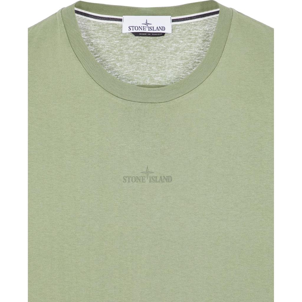 Stone Island Ss23 Letter Print Crew Neck Short Sleeve T-Shirt Men Tops Gray-Green 78152NS94-V0055