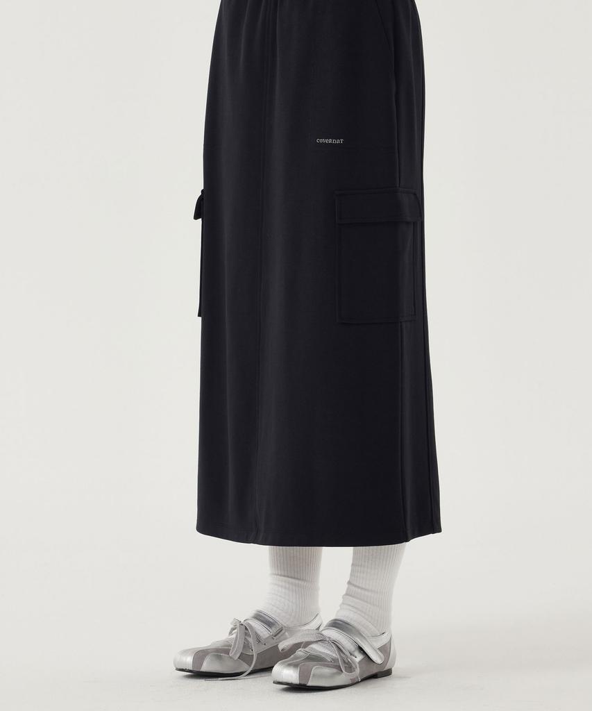Covernat Woman Sweat Cargo Skirt Black
