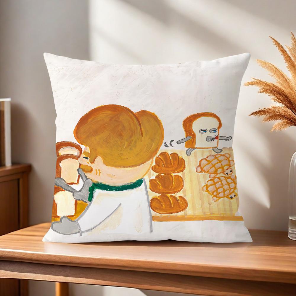 Book Bread Thief Cute Comfortable Soft Pillow Case for Sofa Living Room Home Office Decor and Protective Covers