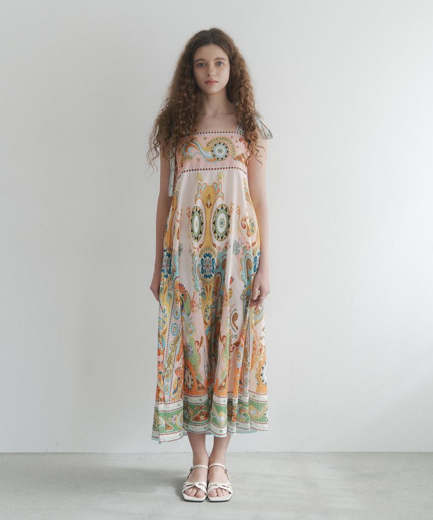 Jyudiaenpol Sunshine Paisley Flare Dress