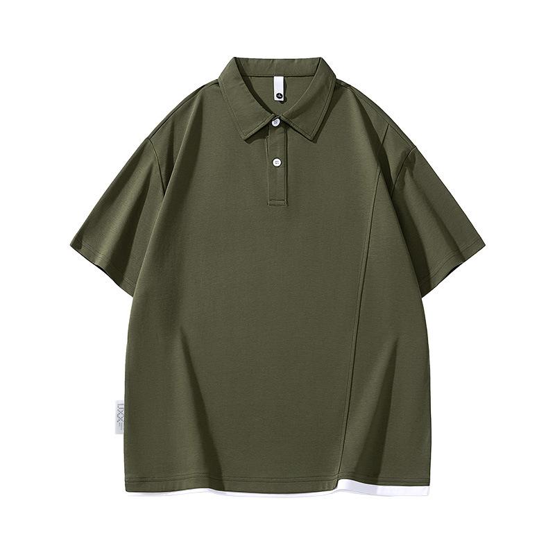 Summer Lapel Polo Shirt Men's Short-sleeved Fake Two-piece T-shirt Men's Lapel Thin Short T-t-tress