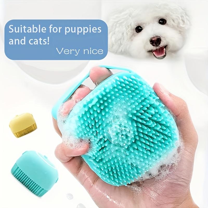 Silicone Pet Shampoo Brush With Shampoo Storage - Gentle Massage And Grooming Tool For Dogs And Cats