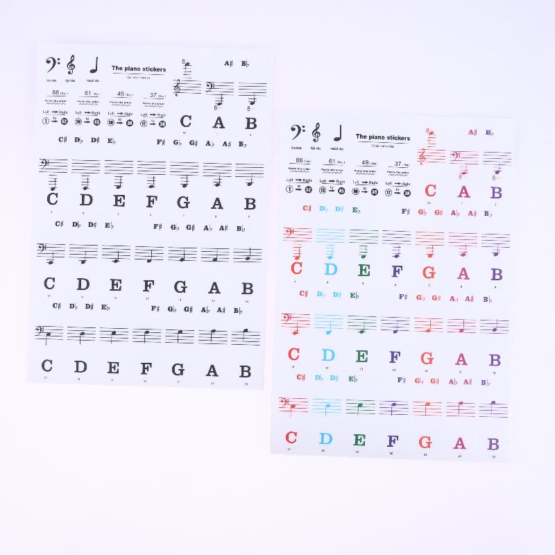 Newbie Piano Key Stickers Set for 88/61/54/49 Keys, Includes Removable Colorful Note Labels