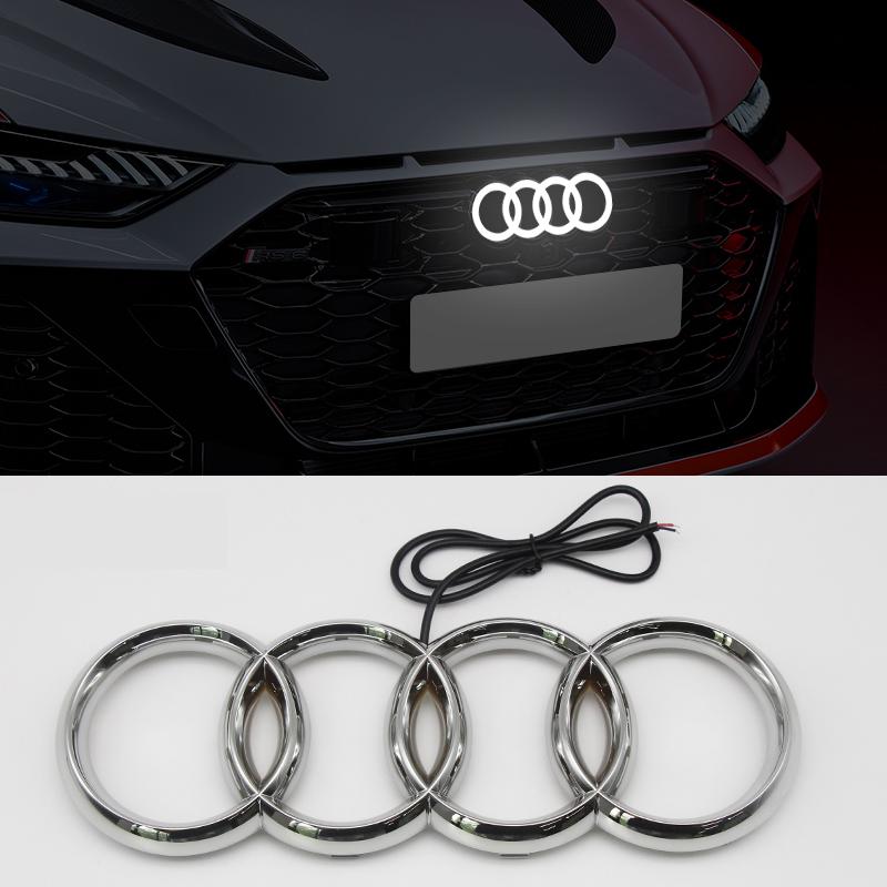 LED Logo Light 249 273 285mm Front Grille Static White Light Waterproof For Audi A3 A4 A5 A6 A7 A8 S3 S4 S5 S6 S7 TT Car Style