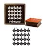 Printtoo Leaf Pattern Brown Wooden Rubber Stamp Craft Textile Square DIY Stamps-2 X 2