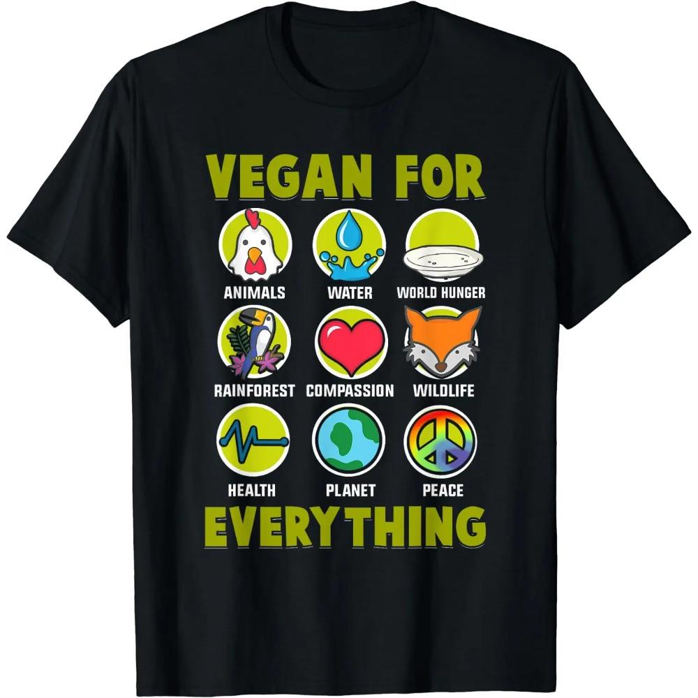 Funny Vintage Powered Plants Vegetarian By Vegan Diet T Shirts Summer Graphic Cotton Birthday Gift Men Clothing Oversized Unisex