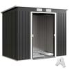 7 X 4ft Galvanised Steel Garden Shed, with Foundation Kit - Dark Grey