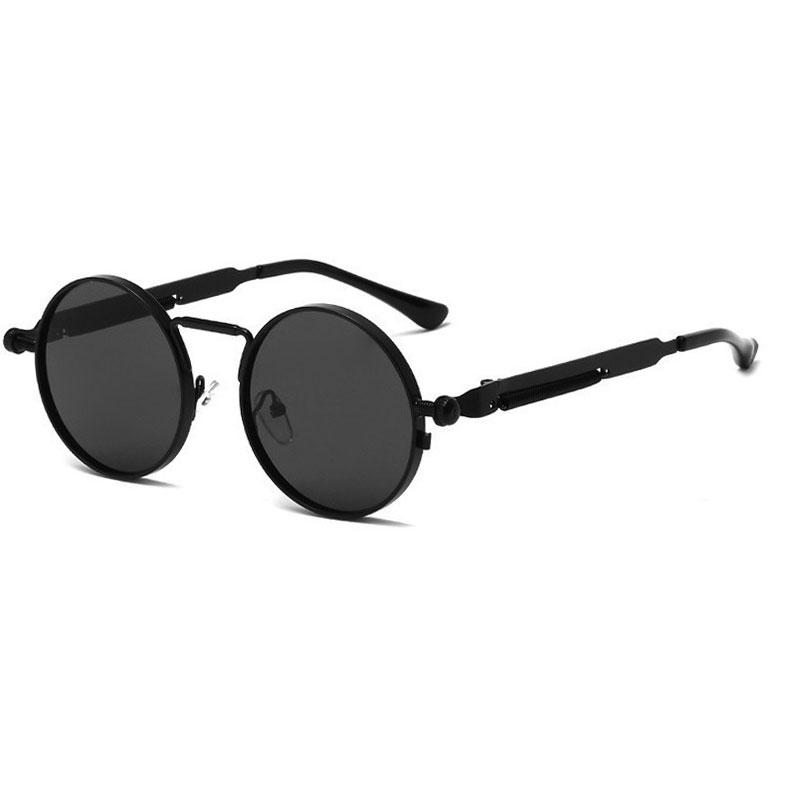 Classical Latest Punk Sunglasses Female Anti-Reflective Mirror Round Metal Sun Eyeglasses Retro Male Driving Eyeglasses UV400